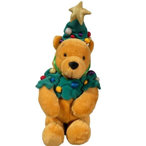NWT Disney 14" CHRISTMAS TREE WINNIE THE POOH STUFFED PLUSH Holiday Bear - Picture 1 of 3